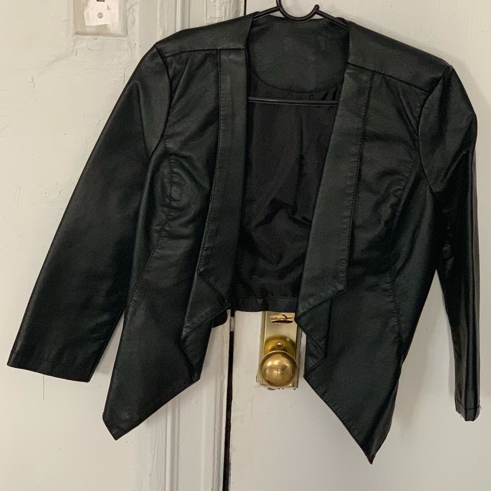 Leather like 3/4 jacket.